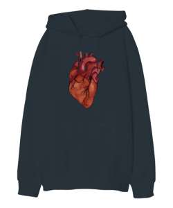 The Love Vol.1 Füme Oversize Unisex Kapüşonlu Sweatshirt