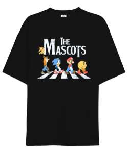 The Mascots Siyah Oversize Unisex Tişört