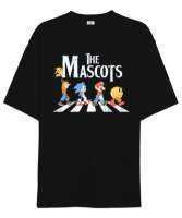 The Mascots Siyah Oversize Unisex Tişört - Thumbnail