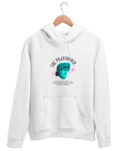 The philosopher Kapu¨s¸önlu 3 iplik Beyaz Unisex Kapşonlu Sweatshirt