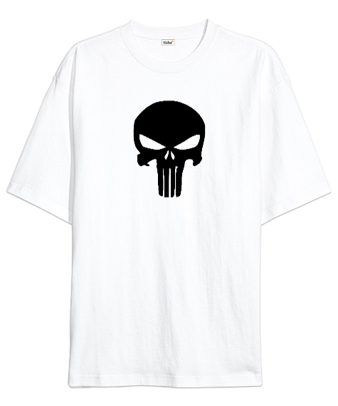 The Punisher Beyaz Oversize Unisex Tişört