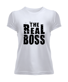 The Real Boss Baskılı Kadın Tişört