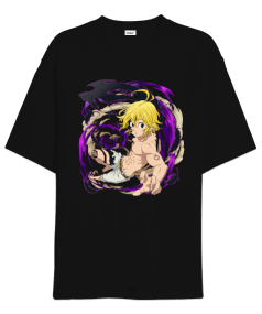 The Seven Deadly Sins Anime Meliodas Tasarım Baskılı Oversize Unisex Tişört