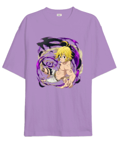 The Seven Deadly Sins Anime Meliodas Tasarım Baskılı Oversize Unisex Tişört