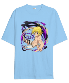 The Seven Deadly Sins Anime Meliodas Tasarım Baskılı Oversize Unisex Tişört