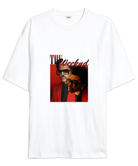 Tisho - The Weeknd Beyaz Oversize Unisex Tişört