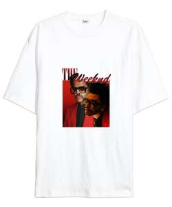 The Weeknd Beyaz Oversize Unisex Tişört