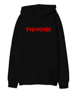 Theory Dead Man Siyah Oversize Unisex Kapüşonlu Sweatshirt