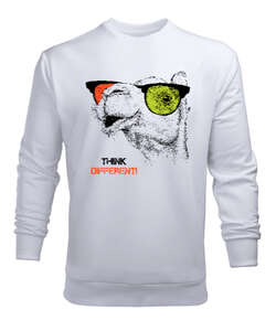 Think Different V3 Beyaz Erkek Sweatshirt