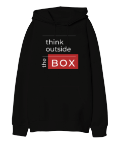 Think Outside Oversize Unisex Kapüşonlu Sweatshirt