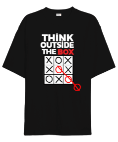 Think Outside The Box isimli şık Oversize Unisex Tişört