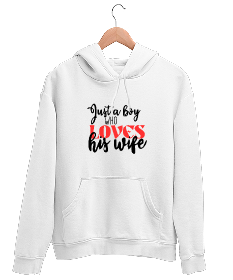 Tisho - This is Just a Boy Beyaz Unisex Kapşonlu Sweatshirt