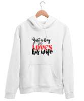 This is Just a Boy Beyaz Unisex Kapşonlu Sweatshirt - Thumbnail