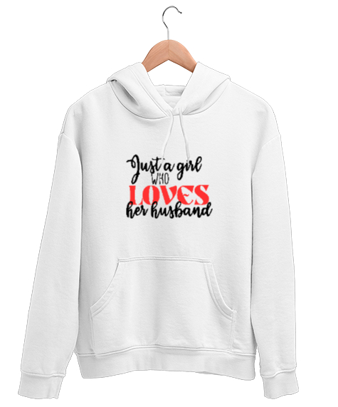 Tisho - This is Just a Girl Beyaz Unisex Kapşonlu Sweatshirt