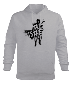 This Is The Way Ink Gri Erkek Kapüşonlu Hoodie Sweatshirt