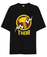 Thor Siyah Oversize Unisex Tişört - Thumbnail