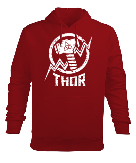 Thor - Viking V2 Kırmızı Erkek Kapüşonlu Hoodie Sweatshirt