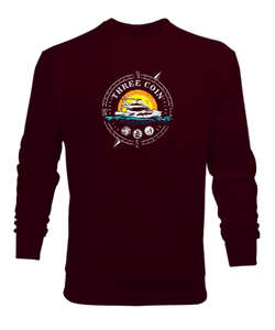 Three Coin Bordo Erkek Sweatshirt