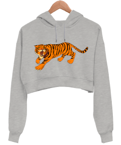 tiger crop hoodie Kadın Crop Hoodie Kapüşonlu Sweatshirt