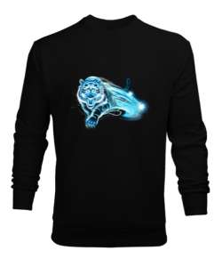 Tiger Energy - Kaplan Siyah Erkek Sweatshirt