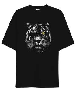 Tiger Eye - Kaplan Gözü Siyah Oversize Unisex Tişört