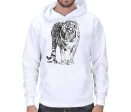 Tiger Kapşonlu Kışlık Sweatshirt Erkek Kapşonlu