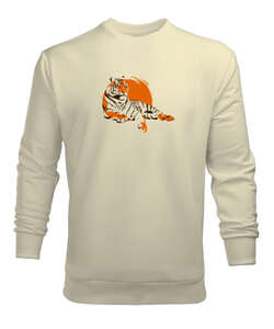 Tiger Sun Krem Erkek Sweatshirt