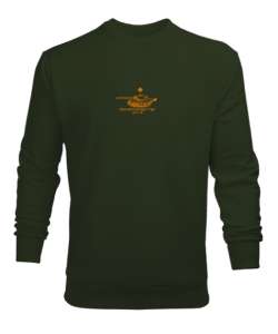 Tiger2 Alman Tankı Haki Yeşili Erkek Sweatshirt