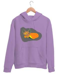 Tiki tilki Lila Unisex Kapşonlu Sweatshirt