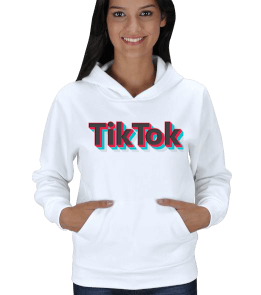 Tiktok desenli bayan Sweatshirt Kadın Kapşonlu