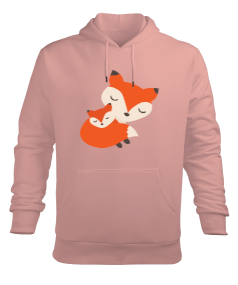 Tilki Baskılı Yavru Ağzı Erkek Kapüşonlu Hoodie Sweatshirt