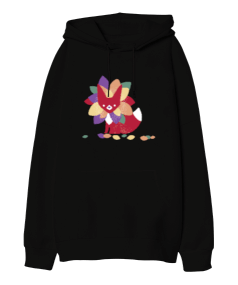 Tilki Oversize Unisex Kapüşonlu Sweatshirt