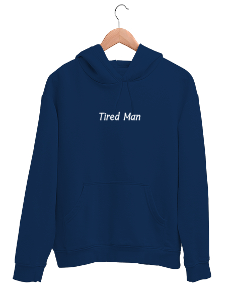 Tisho - tired man Lacivert Unisex Kapşonlu Sweatshirt