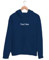 tired man Lacivert Unisex Kapşonlu Sweatshirt - Thumbnail