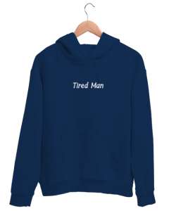 tired man Lacivert Unisex Kapşonlu Sweatshirt