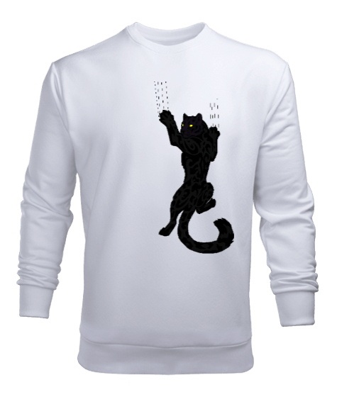 Tisho - tırmalayan kedi Beyaz Erkek Sweatshirt