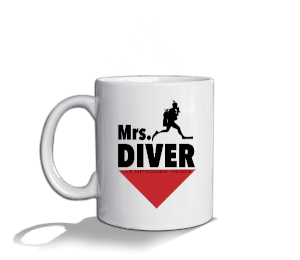 TNH CUP - Dalış Mrs. Diver Beyaz Kupa Bardak
