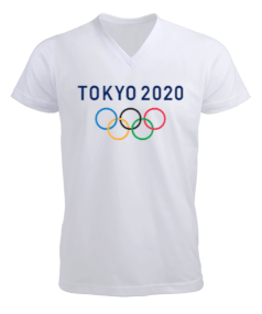 TOKYO 2020 KARATE TSHIRT Erkek Kısa Kol V Yaka Tişört