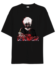 Tokyo Ghoul Anime Tasarım Baskılı Oversize Unisex Tişört