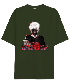 Tokyo Ghoul Anime Tasarım Baskılı Oversize Unisex Tişört