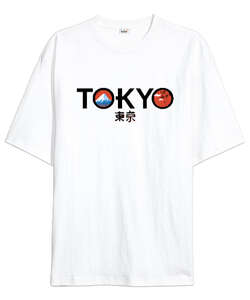 Tokyo JPN Beyaz Oversize Unisex Tişört