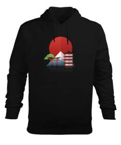 TOKYO Siyah Erkek Kapüşonlu Hoodie Sweatshirt