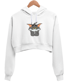 Tom Kadın Crop Hoodie Kapüşonlu Sweatshirt