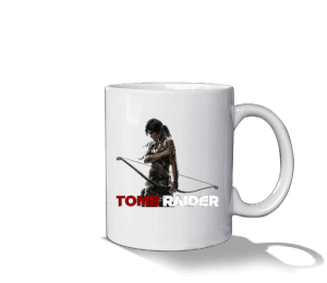 Tomb Raider Oyun Logo Beyaz Kupa Bardak