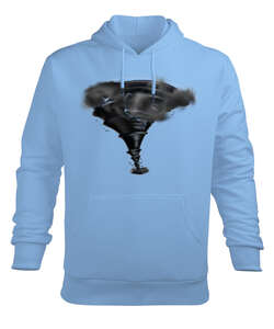 Tornado Buz Mavisi Erkek Kapüşonlu Hoodie Sweatshirt