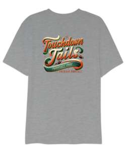 Touchdown Tails - Retro Gri Oversize Unisex Tişört