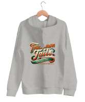 Touchdown Tails - Retro Gri Unisex Kapşonlu Sweatshirt - Thumbnail