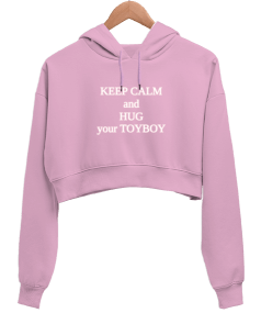 TOYBOY Kadın Crop Hoodie Kapüşonlu Sweatshirt