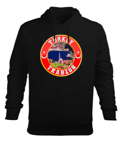 trabzon şehir,Türkiye,Türkiye bayrağı. Erkek Kapüşonlu Hoodie Sweatshirt