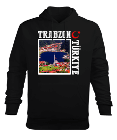 trabzon şehir,Türkiye,Türkiye bayrağı. Erkek Kapüşonlu Hoodie Sweatshirt